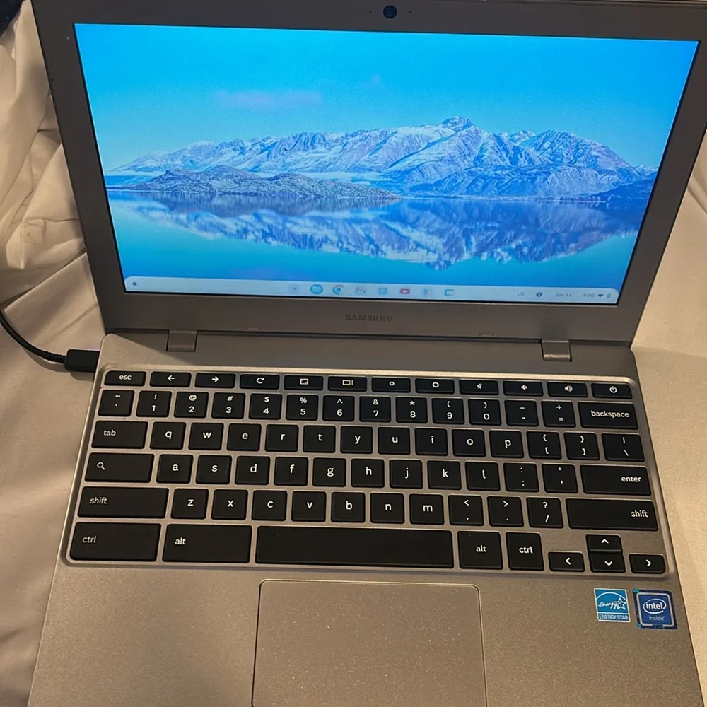 Samsung Silver Chromebook Sleek Design Compact Build